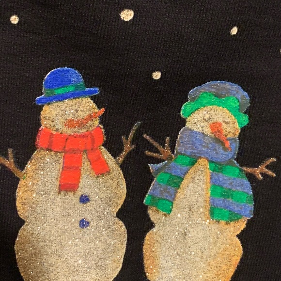 XL Romantic  "My Heart Melts For You" Snowman & Girl Top - Picture 6 of 10